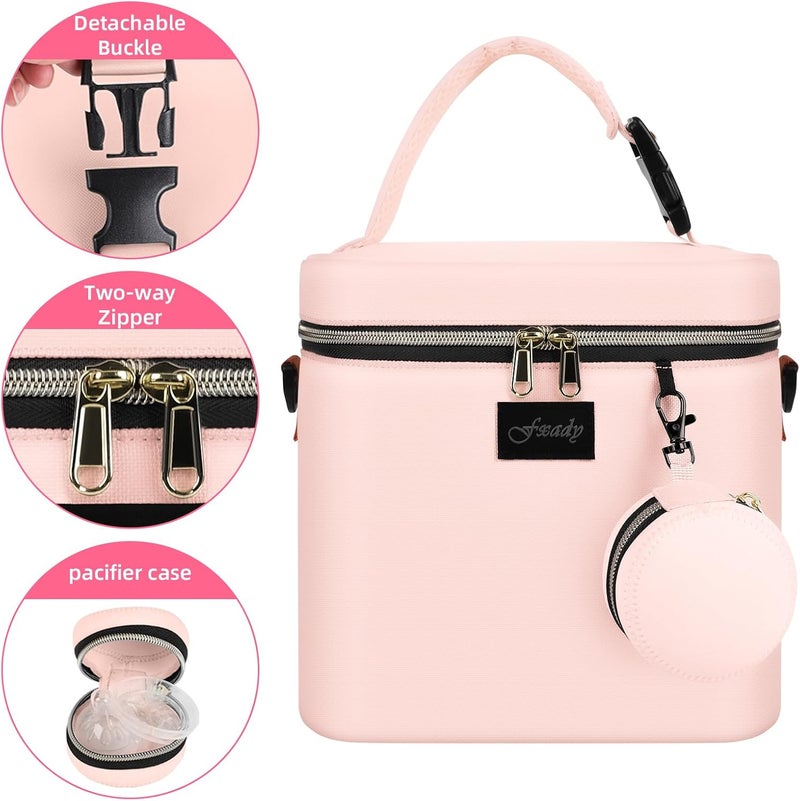 Fxady Breastmilk Cooler Bag with Ice Pack, Insulated Baby Bottle Tote Bag for 6 Bottles Up to 9 oz, Clip-On Pouch for Baby Essentials, Leakproof, Waterproof, Shoulder Strap for Nursing Moms - Image 5